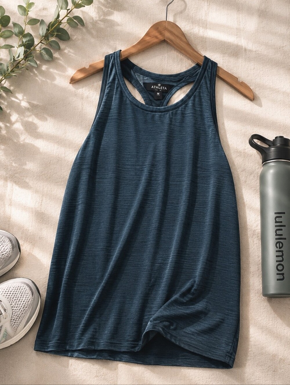 Athleta Aqua Striped Racerback Workout Tank M